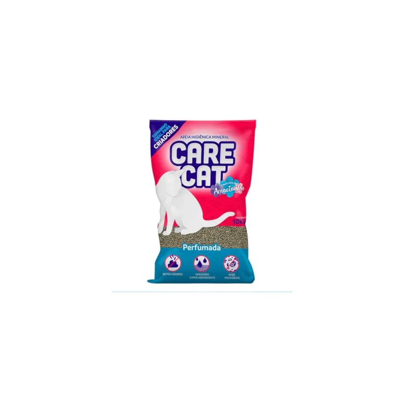 Areia Gatos Higienica Carecat Criadores Perfumada 10Kg