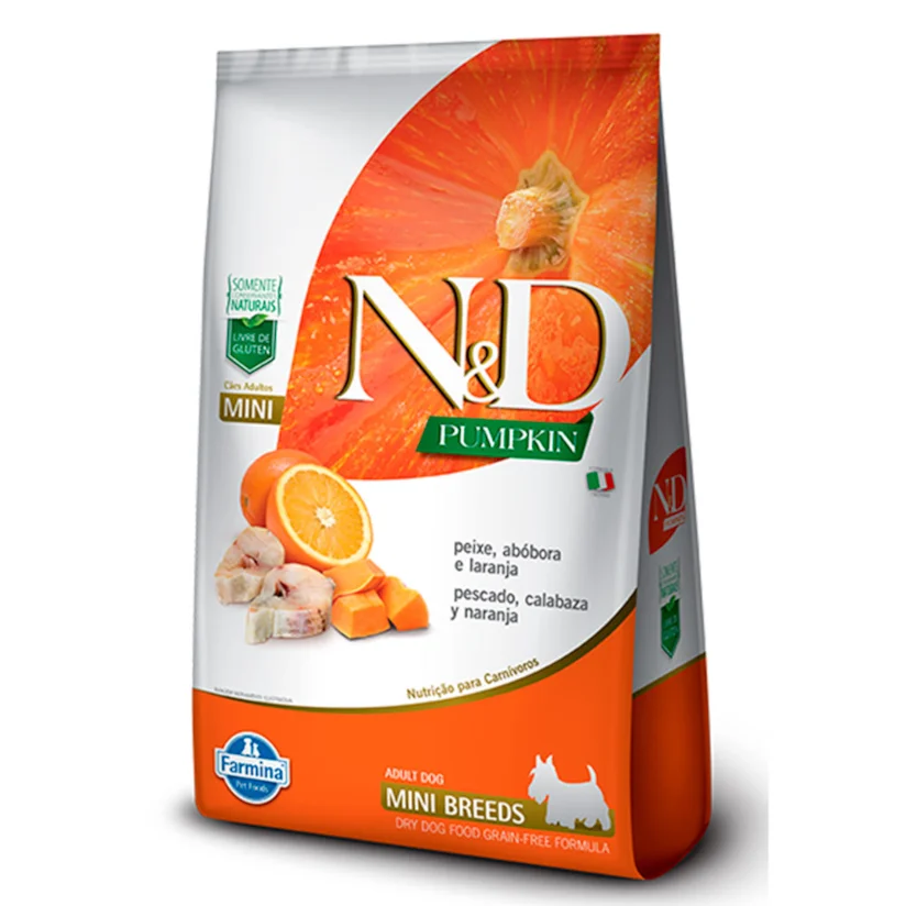 Ração N&D Pumpkin Cães Adultos Mini Peixe 800g