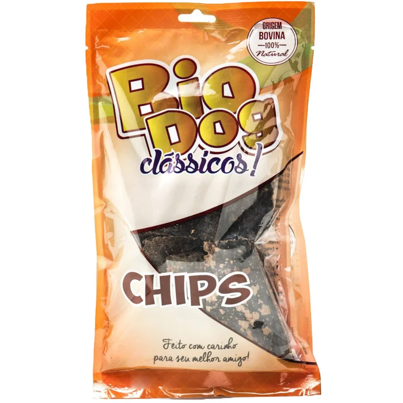 Petisco Cães Clássicos Biodog Chips Carne com 10 Unidades