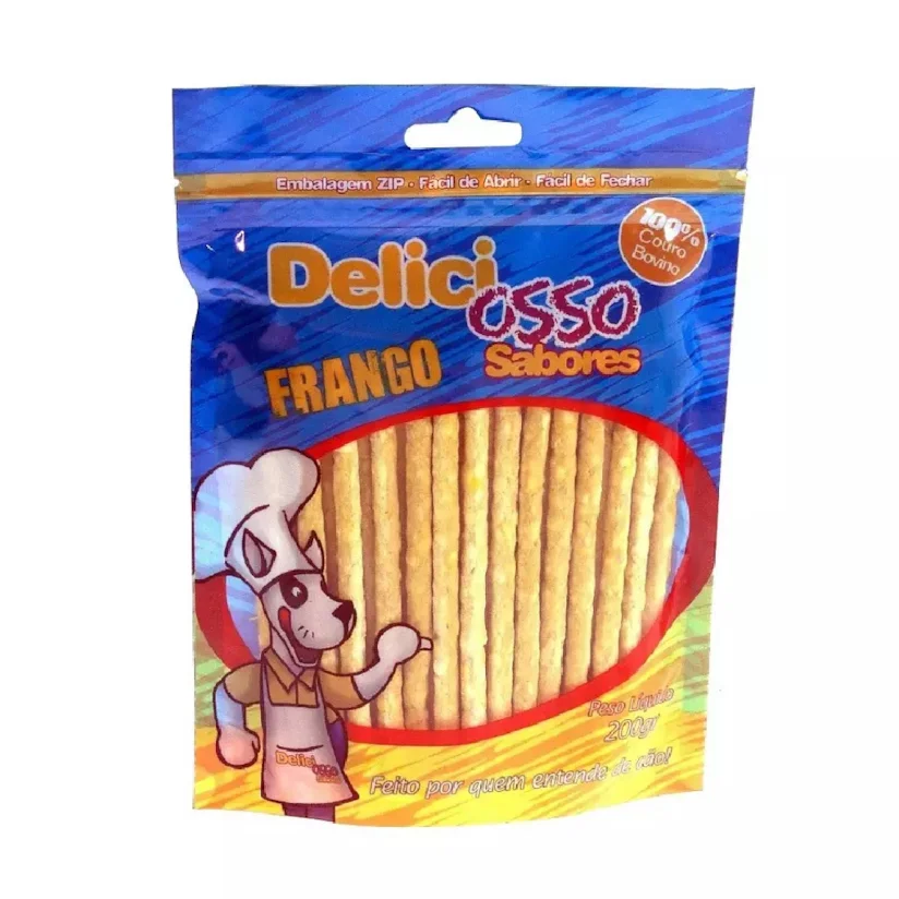 Osso Cães Deliciosso Palito Fino Frango 200g