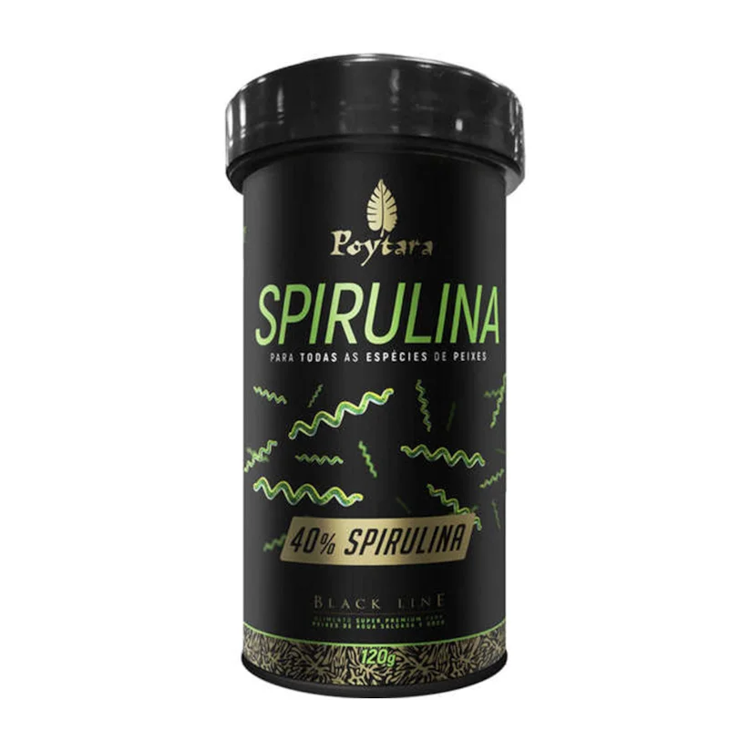 Ração Para Peixes Poytara Spirulina Black Line M 120g