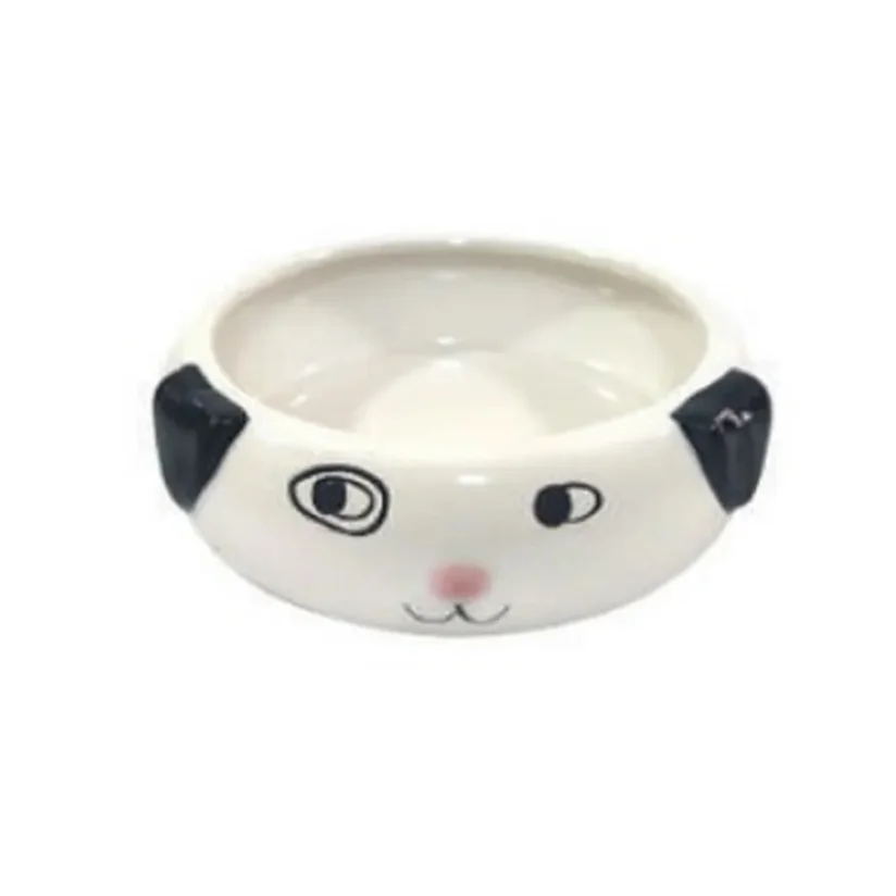Comedouro Cães The Pets Porcelana Branco/Preto
