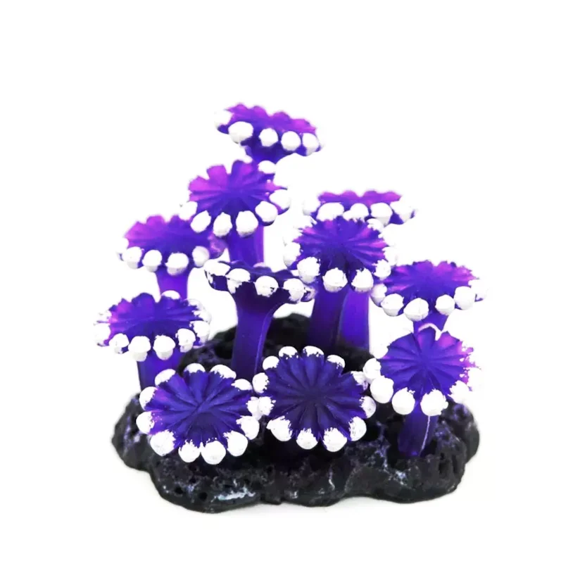 Enfeite de Silicone Coral Zoanthus Palithoa Roxo Soma