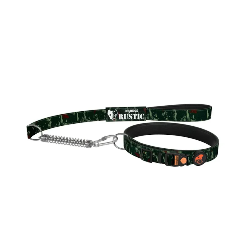 Coleira com Guia para Cães Anymous Rustic Camuflado Tam. G