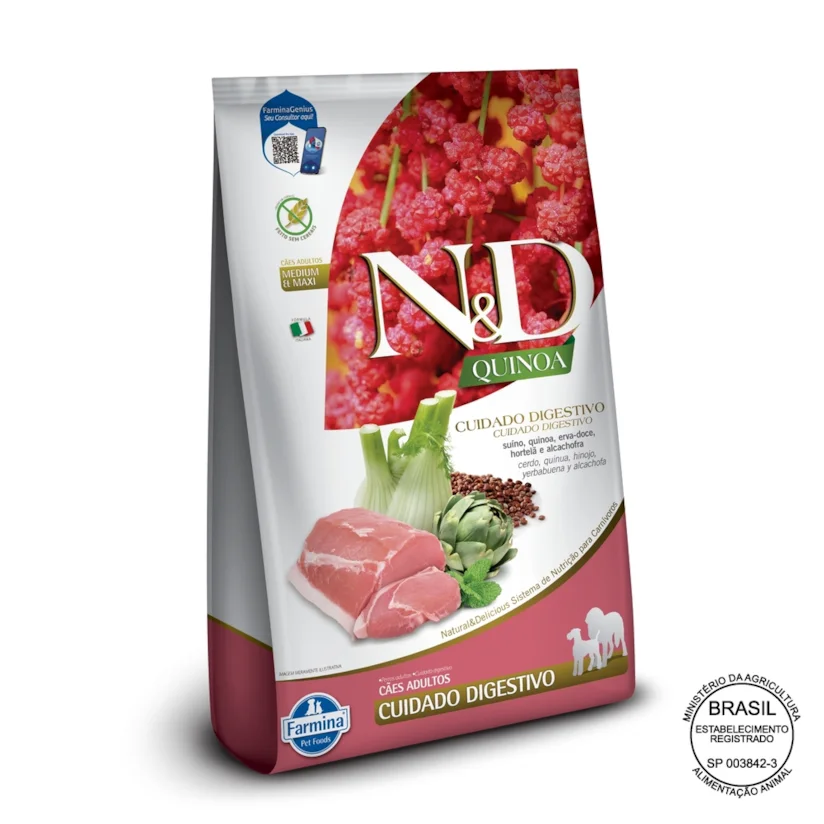 Ração Nd Quinoa Cães Adultos Med/Max Digestivo SuÍno 10,1Kg
