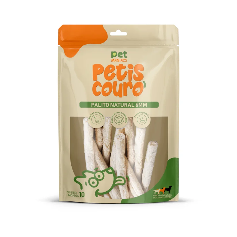 Osso Natural para Cães Pet Maniacs 6mm 10 Unidades