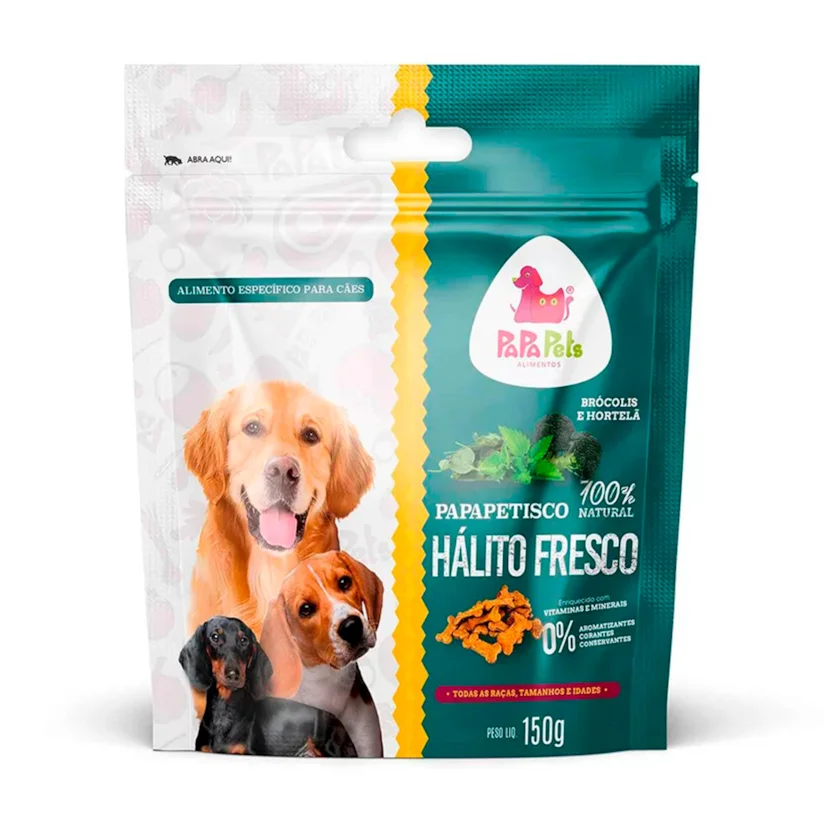 Biscoito Petisco Natural Papapetisco Para Cães Hálito Fresco 150g