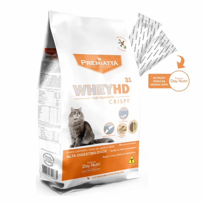 Ração Premiatta Gatos Wheyhd Crispy Castrado 3kg