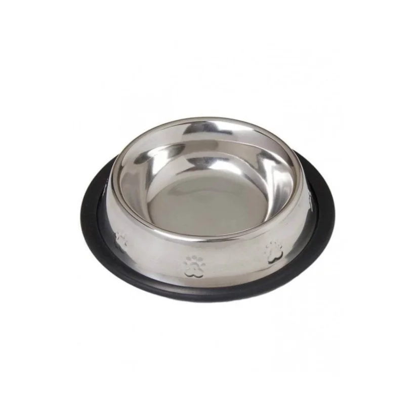 Comedouro e Bebedouro Em Inox Base Antiderrapante Para Pets 480ml