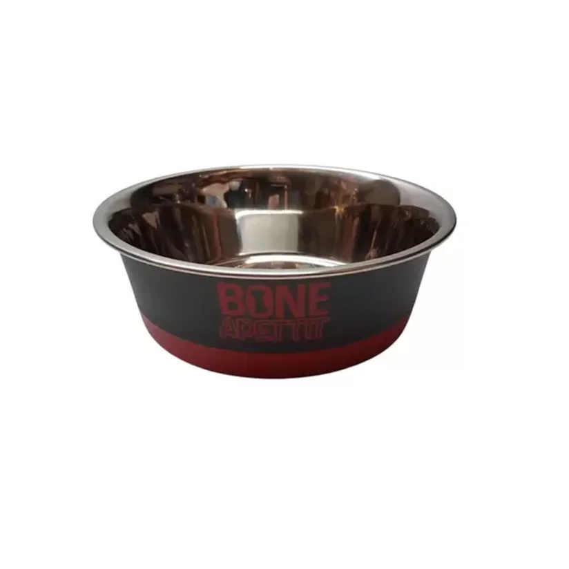 Comedouro Cães The Pets Inox Bone Apettit Vermelho 850ml