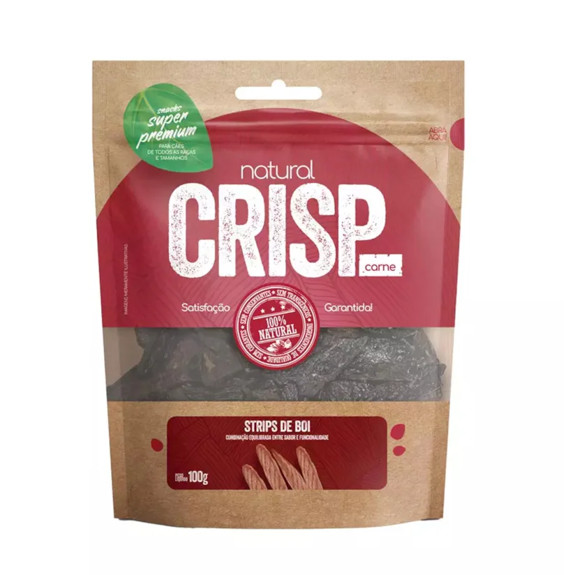 Petisco Natural Crisp Strips de Boi 100g