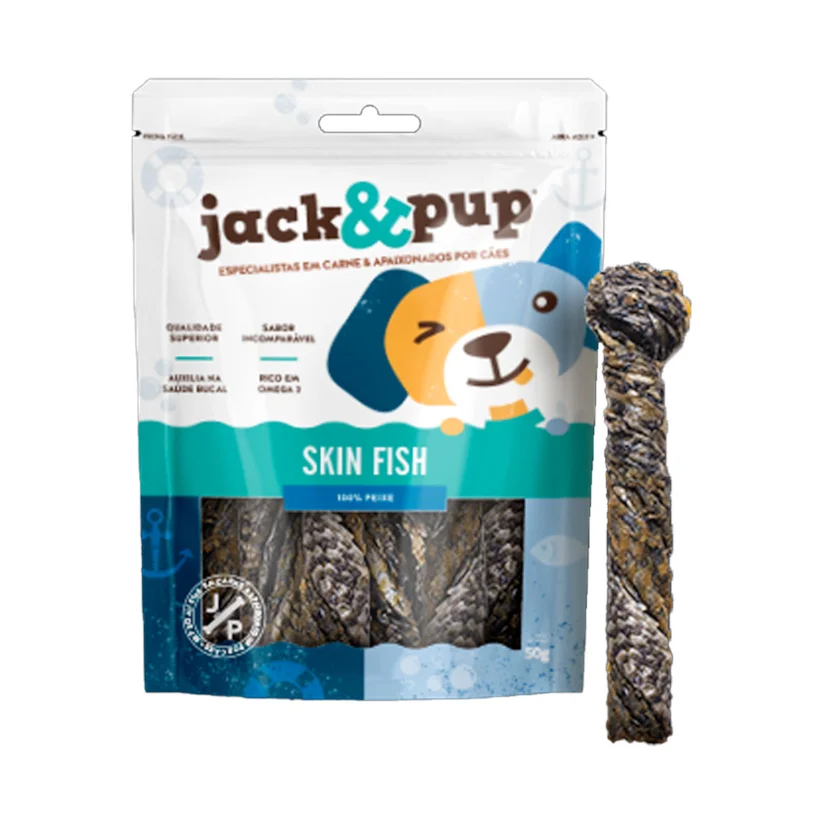 Petisco para Cães Skin Fish Jack&Pup