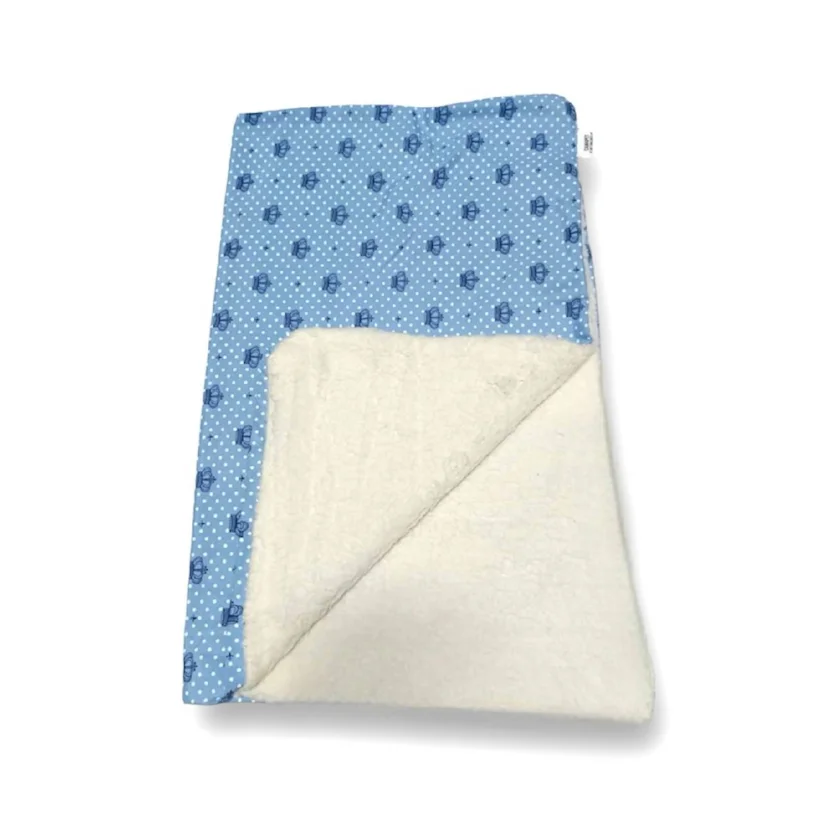 Manta Soft para Cães e Gatos Coroa Azul Lã Sherpa Ovelha CamaPet