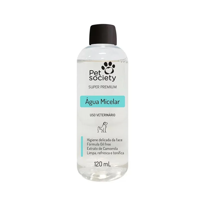 Água Micelar Super Premium Para Cães e Gatos Pet Society 120ml