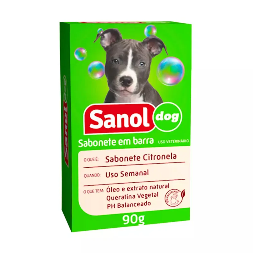 Sabonete Sanol Dog Citronela Para Cães e Gatos 90g