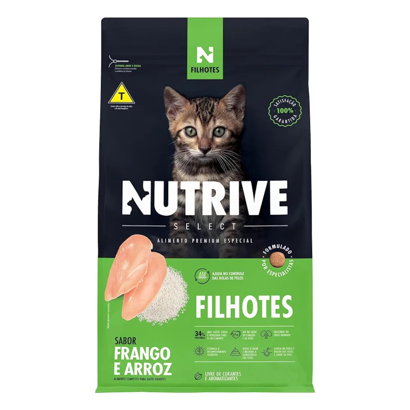 Ração Gatos Nutrive Select Filhotes Frango e Arroz 1kg